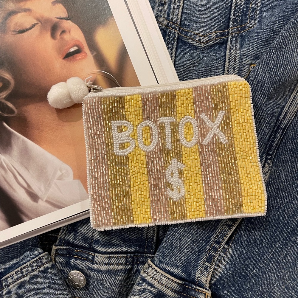 Botox Money Coin Pouch Seed Bead Coin Pouch Beaded card holder Women’s wallet